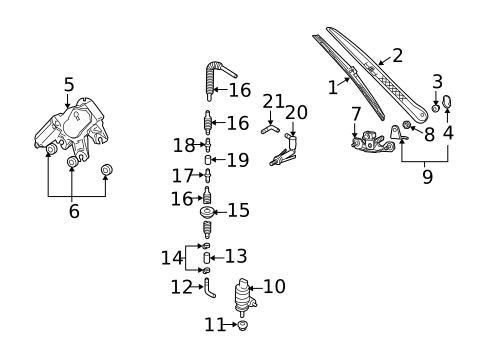 Rear Wiper Components for 2008 Porsche Cayenne #0