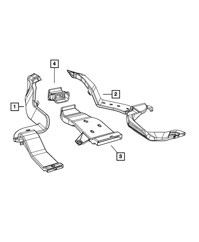 68148788AA - Air Conditioners and Heaters: Floor Duct for Mopar Image