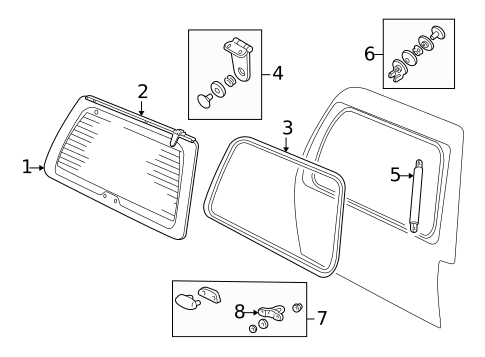 Glass - Lift Gate for 2001 Ford Expedition #0