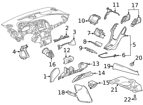 Instrument Panel Components for 2018 Buick Cascada #0