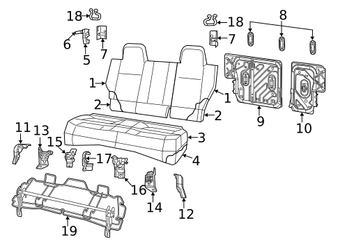 Rear Seat Components for 2014 Jeep Patriot #0