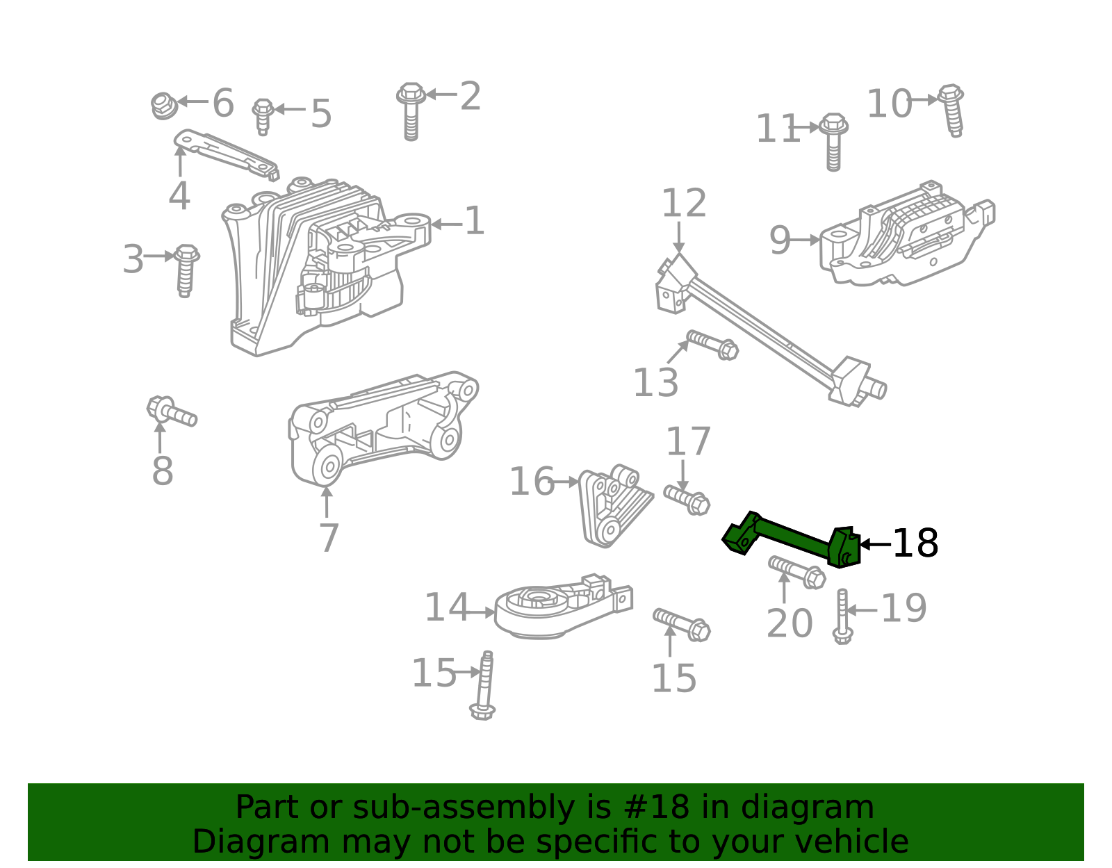 12715134 Rear Main 2021-2026 GM Side Brace 12715041 GM | GMPartsDirect.com
