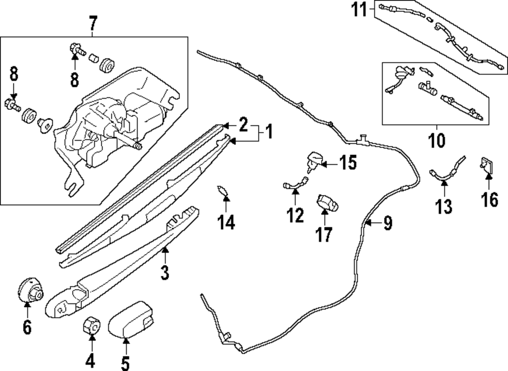 Genuine OEM Subaru Rear Wiper Arm For 2018-2023 Crosstrek | Part # 86532FL100