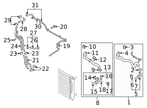 Hoses & Lines for 2009 Volkswagen Eos #1