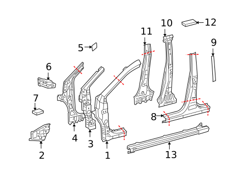 Center Pillar & Rocker for 2009 Toyota Matrix #0