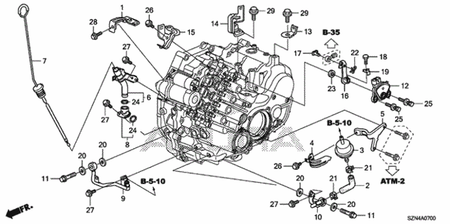AT Oil Level Gauge - ATF Pipe for 2012 Acura ZDX #0