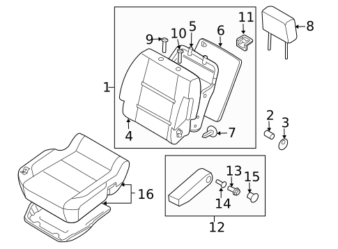 Front Seat Components for 2011 Nissan TITAN #3