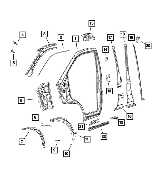 68167373AA - Body Sheet Metal Except Doors: Body Side Aperture Outer Panel, Right for Ram: ProMaster 1500, ProMaster 2500, ProMaster 3500 Image