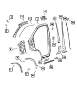 68134415AA - : B Pillar Outer Panel, Right for Ram: ProMaster 2500, ProMaster 3500 Image
