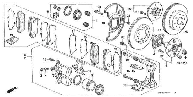 Front Brake (2) for 1998 Acura CL #0