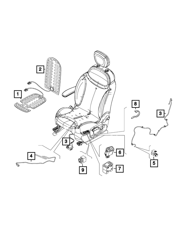 68212128AA - Electrical: Seat Wiring, Left Seat for Fiat: 500L Image