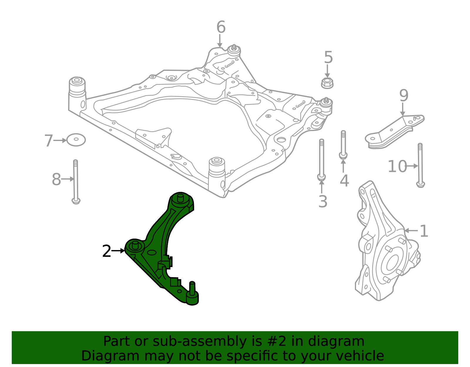 Genuine Lower Control Arm - 54501-3JA0D | NissanParts.cc | Nissan