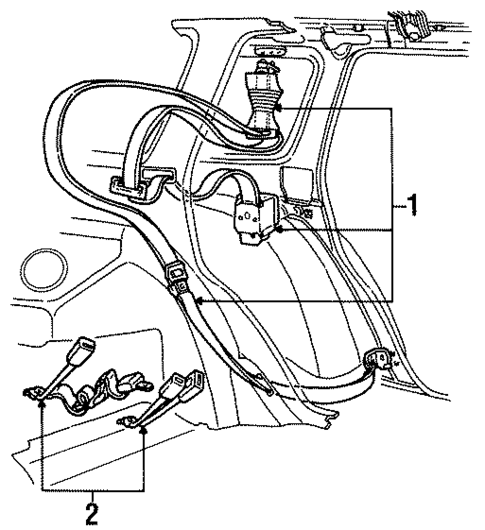 Rear Seat Belts for 1997 Ford Taurus #0