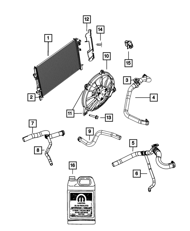 5058566AI - Cooling: Radiator Outlet Hose for Mopar Image