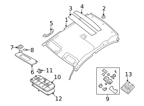 Interior Trim - Roof for 2010 Nissan Sentra #1