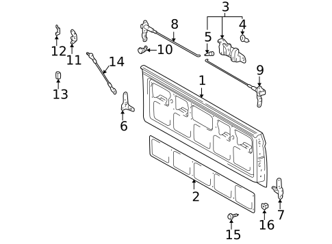 Tail Gate for 2002 Toyota Tacoma #1