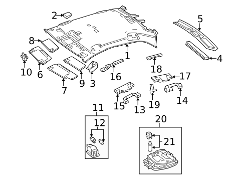 Interior Trim - Roof for 2013 Mercedes-Benz E 350 #0