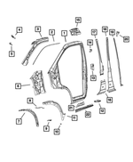 68134171AC - Body Sheet Metal Except Doors: A-pillar Reinforcement, Left for Mopar Image