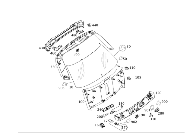 2127401200 - Rear-End Door: Rear-Panel Window for Mercedes-Benz: E350, E63 AMG, E63 AMG S Image image