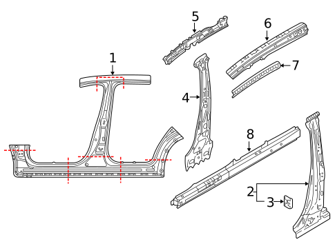 Center Pillar & Rocker for 2019 Mazda CX-9 #0