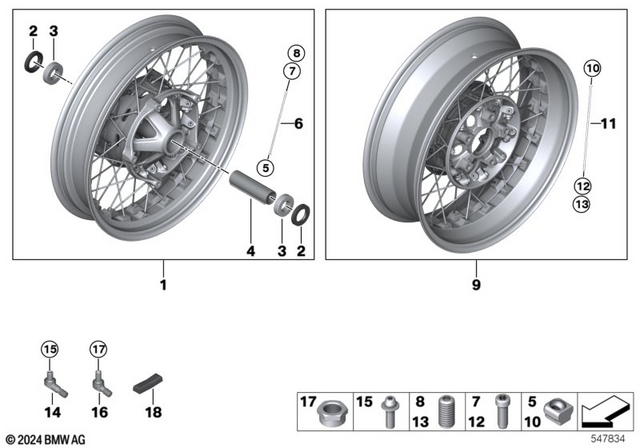 36319445148 - : Spoke - L=135Mm for BMW-Motorrad: R 12 nineT, R 1250 R, R nineT, R nineT Pure Image