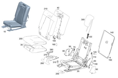 Rear Folding Seat for 2021 Mercedes-Benz GLB35 AMG #0