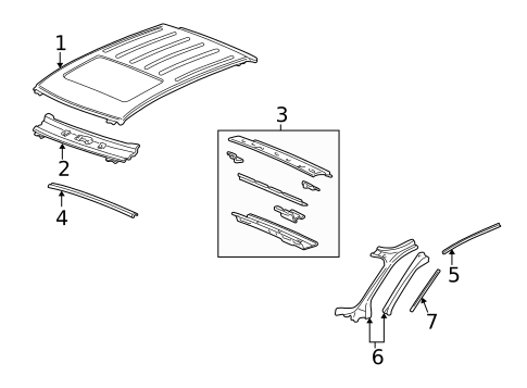 Roof & Components for 2002 Pontiac Aztek #1