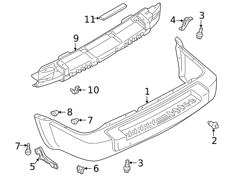 Bumper & Components - Rear for 2002 INFINITI QX4 #0