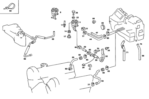 Heating Water Connection for 1991 Mercedes-Benz 560SEL #1