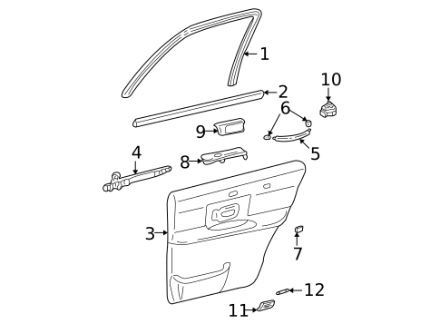 Interior Trim - Rear Door for 2005 Lincoln Town Car #0
