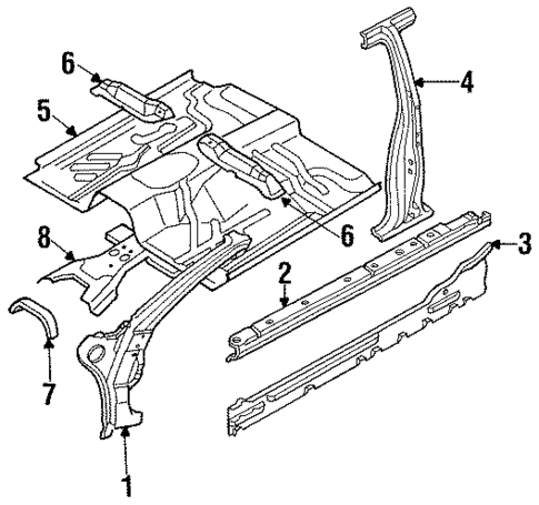Center Pillar for 1993 Nissan Pathfinder #0
