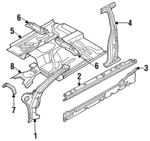 7620060G50 - Body: Hinge Pillar for Nissan: Pathfinder Image