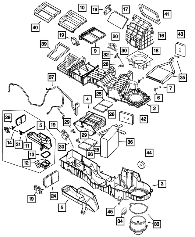 68004228AA - Air Conditioning &amp; Heater: Heater Core for Mopar Image image