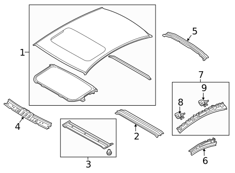 Roof & Components for 2019 Subaru Legacy #1