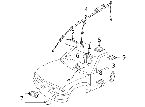 Air Bag Components for 2005 Buick Rainier #0