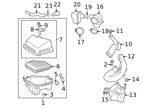 Air Intake for 2009 Pontiac Vibe #0