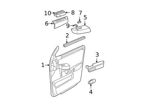 Interior Trim - Front Door for 2006 Ford Expedition #0