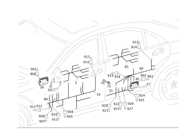 2214408905 - Electrical System: Electrical Wiring Harness for Mercedes-Benz Image image