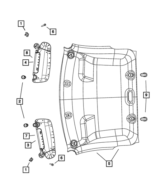 Headliners-Visors-Assist Straps for 2009 Dodge Ram 1500 #0