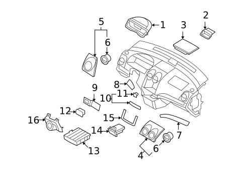 Instrument Panel Components for 2009 Pontiac G3 #0