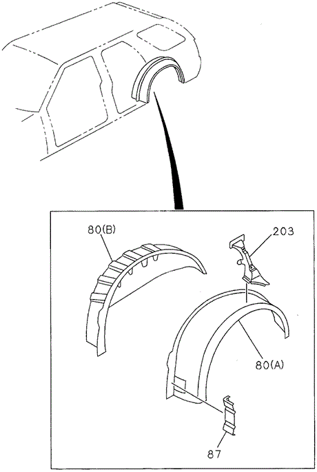 Rear Wheel Housing for 1997 Honda Passport #0