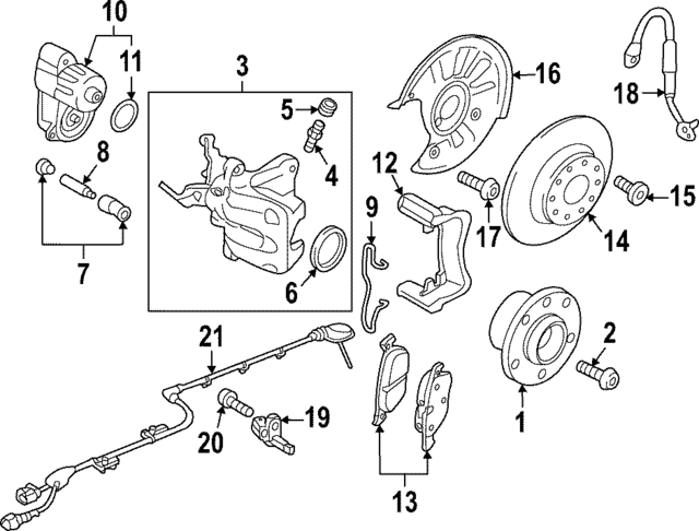 5WA615269 - Brakes: Spring for Audi Image