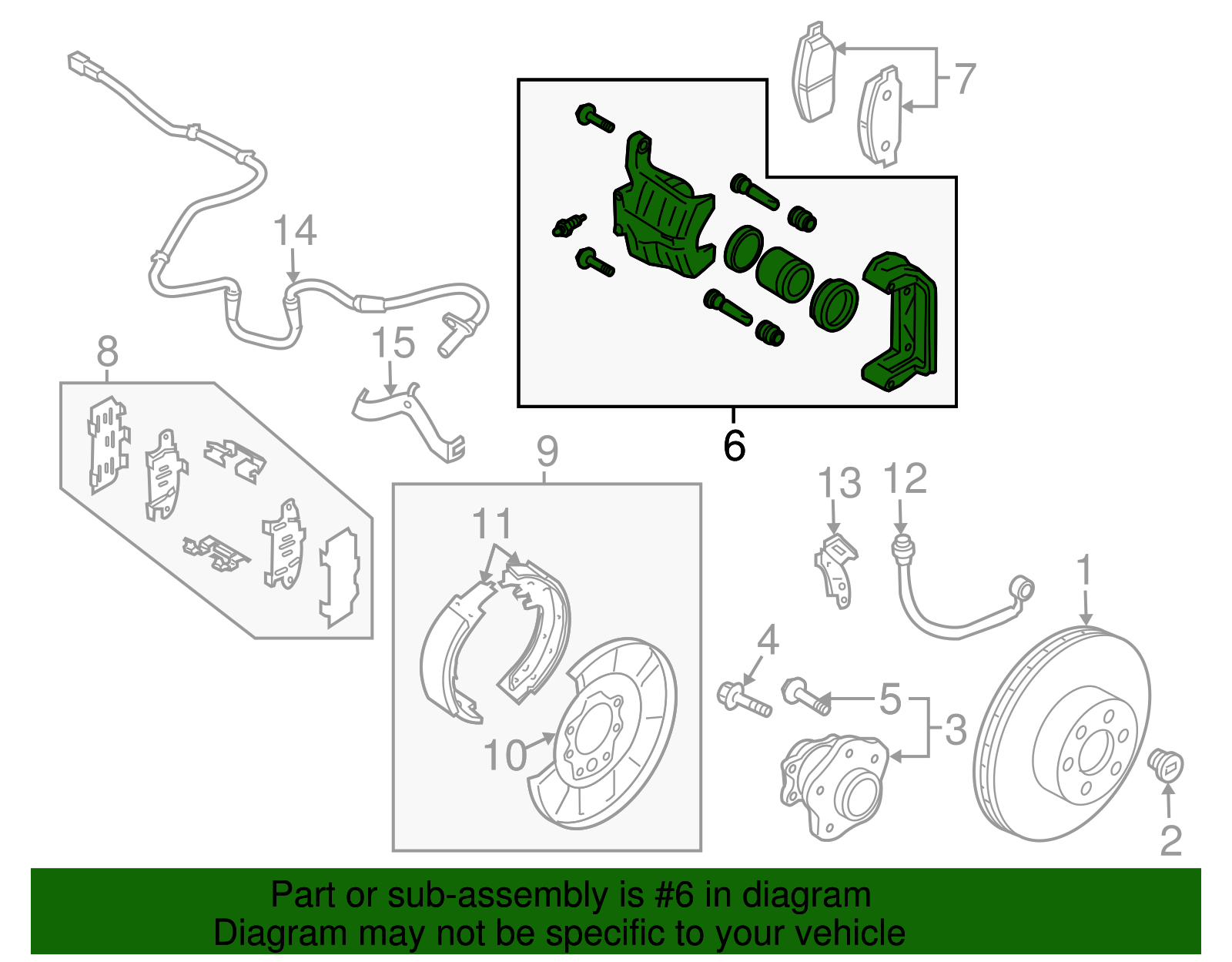 2018-2021 Nissan Rear Brake Caliper (lh) (w/electric Ebrake