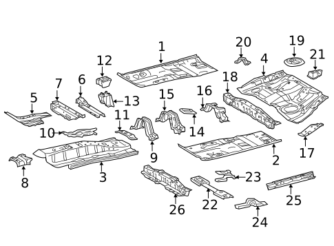 Floor & Rails for 2016 Lexus CT200h #0