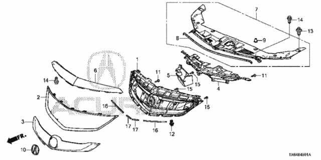 Front Grille (2) for 2017 Acura ILX #0