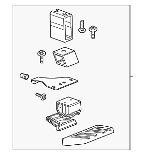 84106488 - : Passenger Side Assist Step in Black with Step Pad, Brackets, Bracket Covers, and Hardware for GM Image