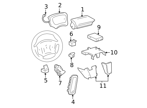 Air Bag Components for 1998 Pontiac Sunfire #0