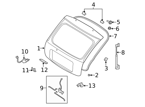 Gate & Hardware for 2004 Kia Rio #0