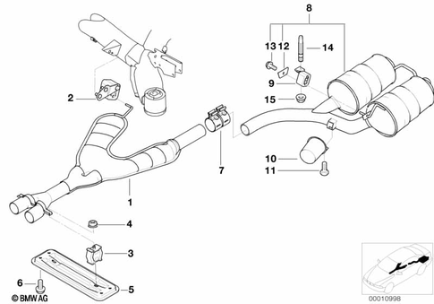 Exhaust System, Rear for 1997 BMW 540i #0