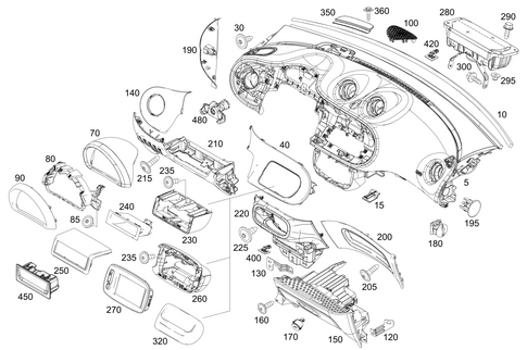 Instrument Panel and Gloves Compartment Box with Passenger Air Bag for 2009 Smart Fortwo #0
